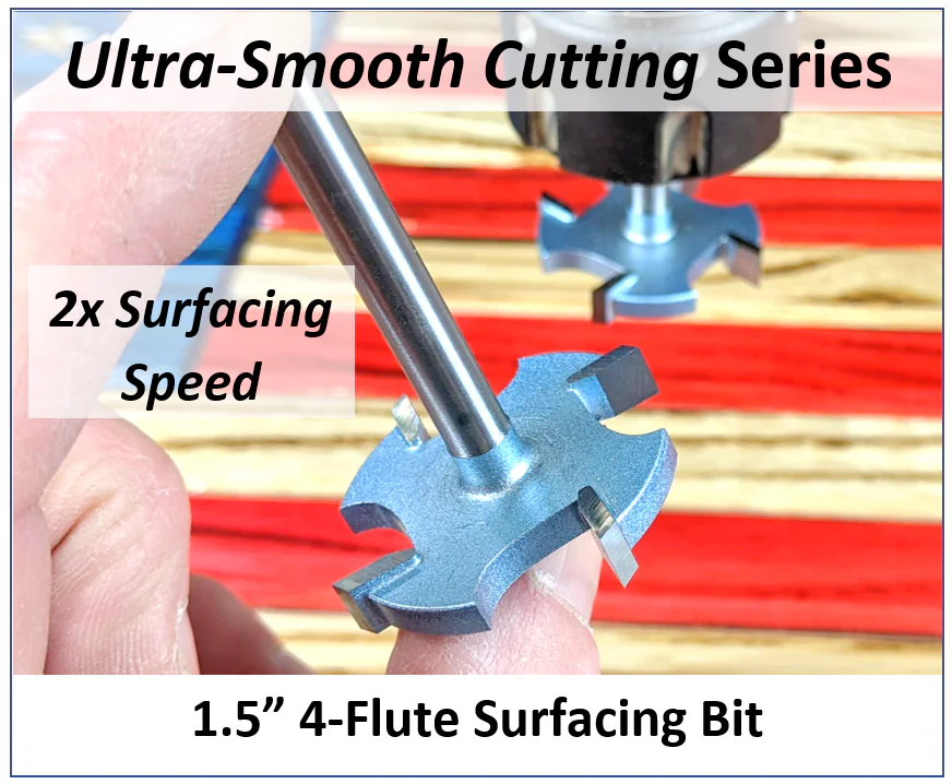 1.5” CNC Surfacing Bit Ultra-Smooth Cut for Spoilboard & Slab Flattening, 1/4” Shank - Image 5
