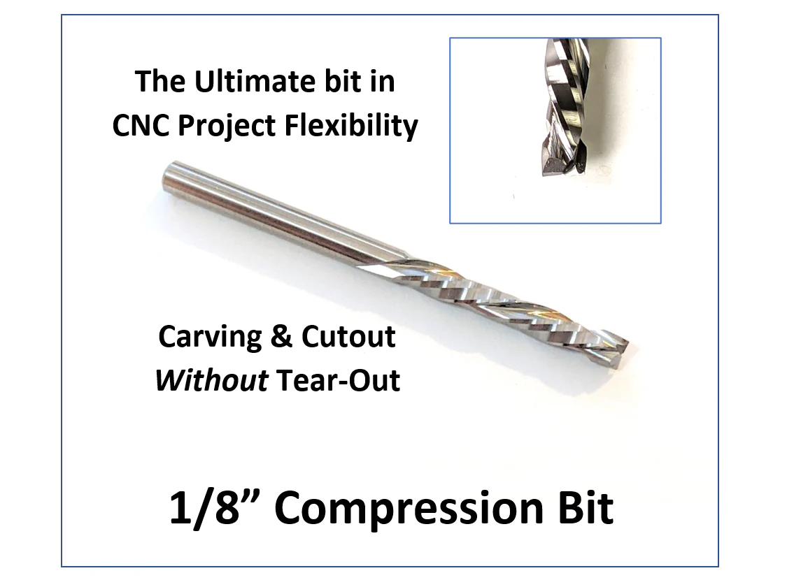 1/8" Compression Bit For CNC Routers, 1/8" Shank - Image 3