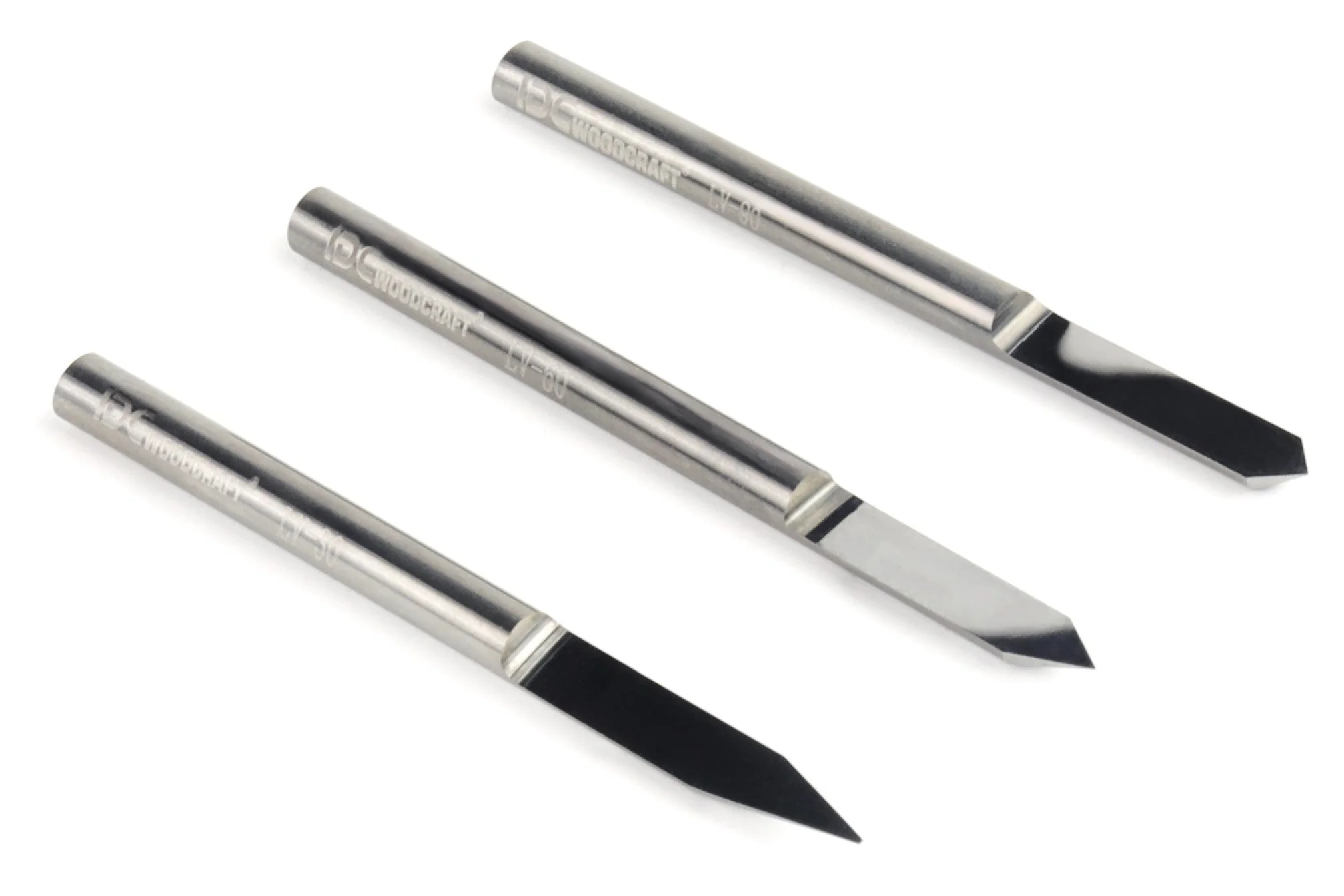1/8 Shank Deluxe V-Bit Grooving Set 30, 60, 90 Deg for CNC Routers - Image 3