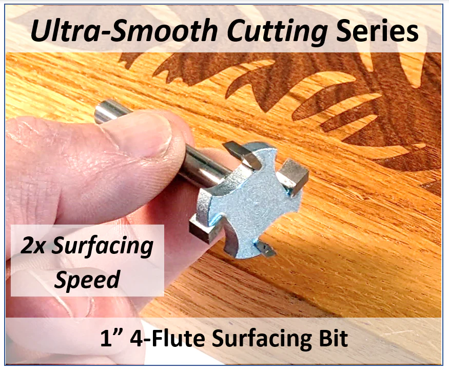 1” CNC Surfacing Bit Ultra-Smooth Cut for Spoilboard & Slab Flattening, 1/4” Shank - Image 4