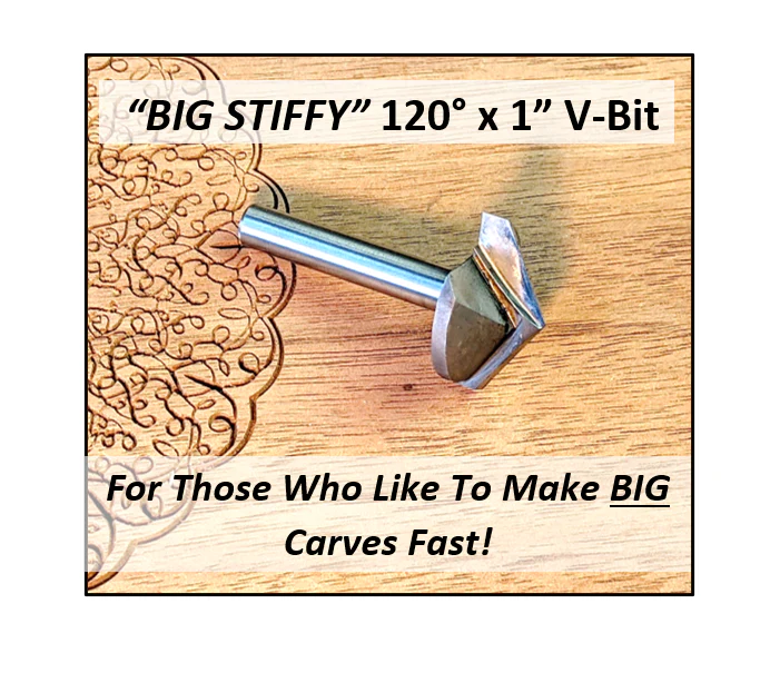 120 Degree Wide-Cutting V Bit 1/4" Shank for CNC Routers - Image 5
