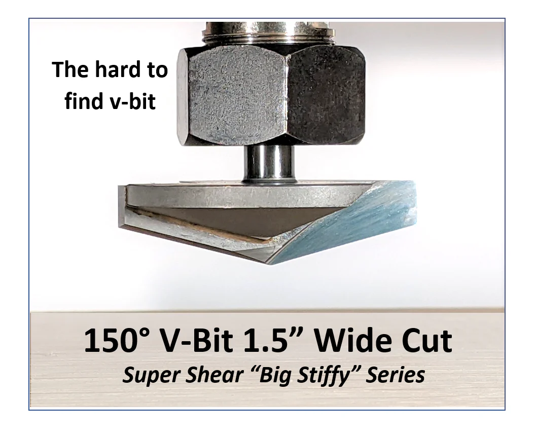 150 Degree V Groove Router Bit, 1/4" Shank, The Pizza Peel Taper Bit - Image 5