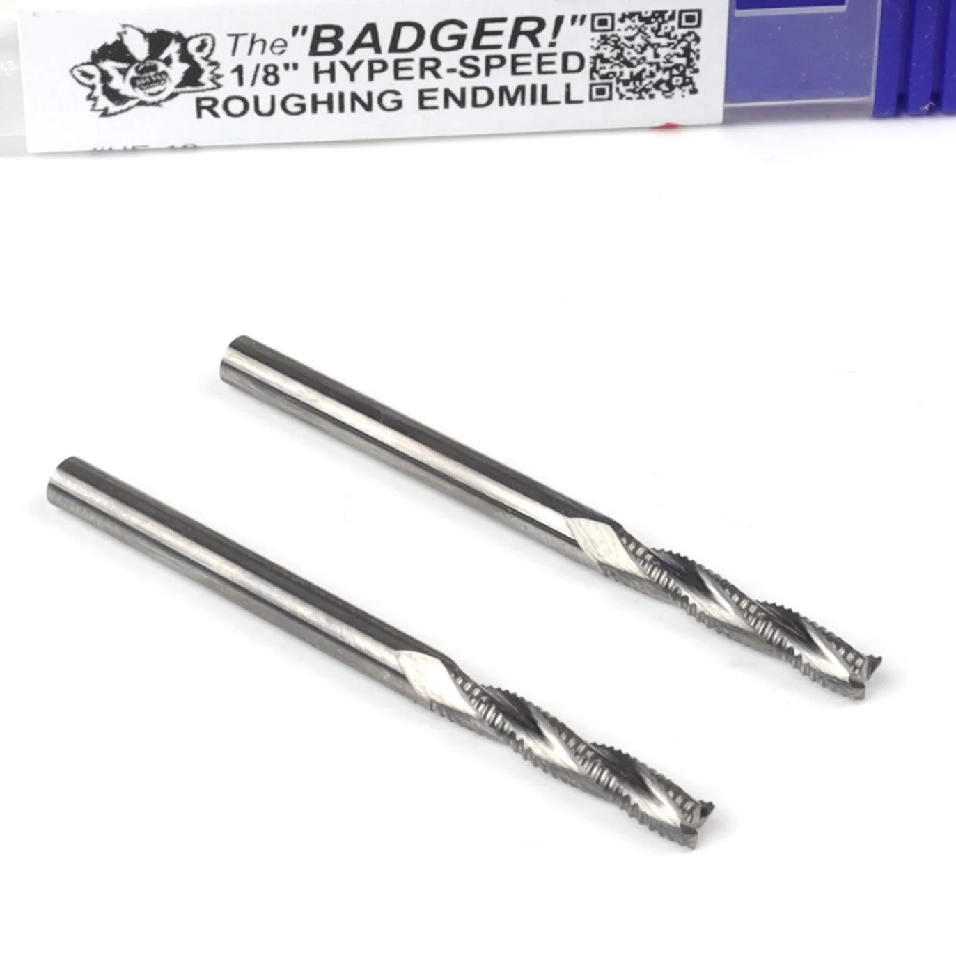 2-Piece Set "BADGER" 1/8 High-Speed Roughing CNC Router Bit, 1/8 Shank - Image 3