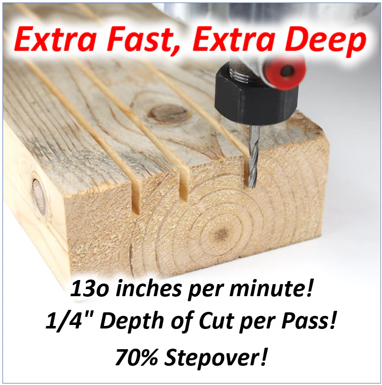 2-Piece Set "BADGER" 1/8 High-Speed Roughing CNC Router Bit, 1/8 Shank - Image 5