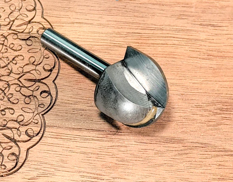 3/4" Ball Nose CNC Router Bit, Cutting Board Juice Groove Bit 1/4" Shank - Image 7