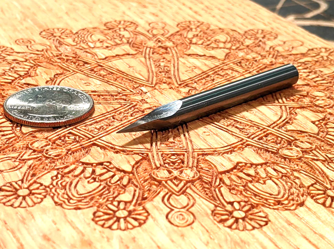 30 Degree EXTREME DETAIL V-bit Bit for CNC Routers, 1/4 Shank - Image 6
