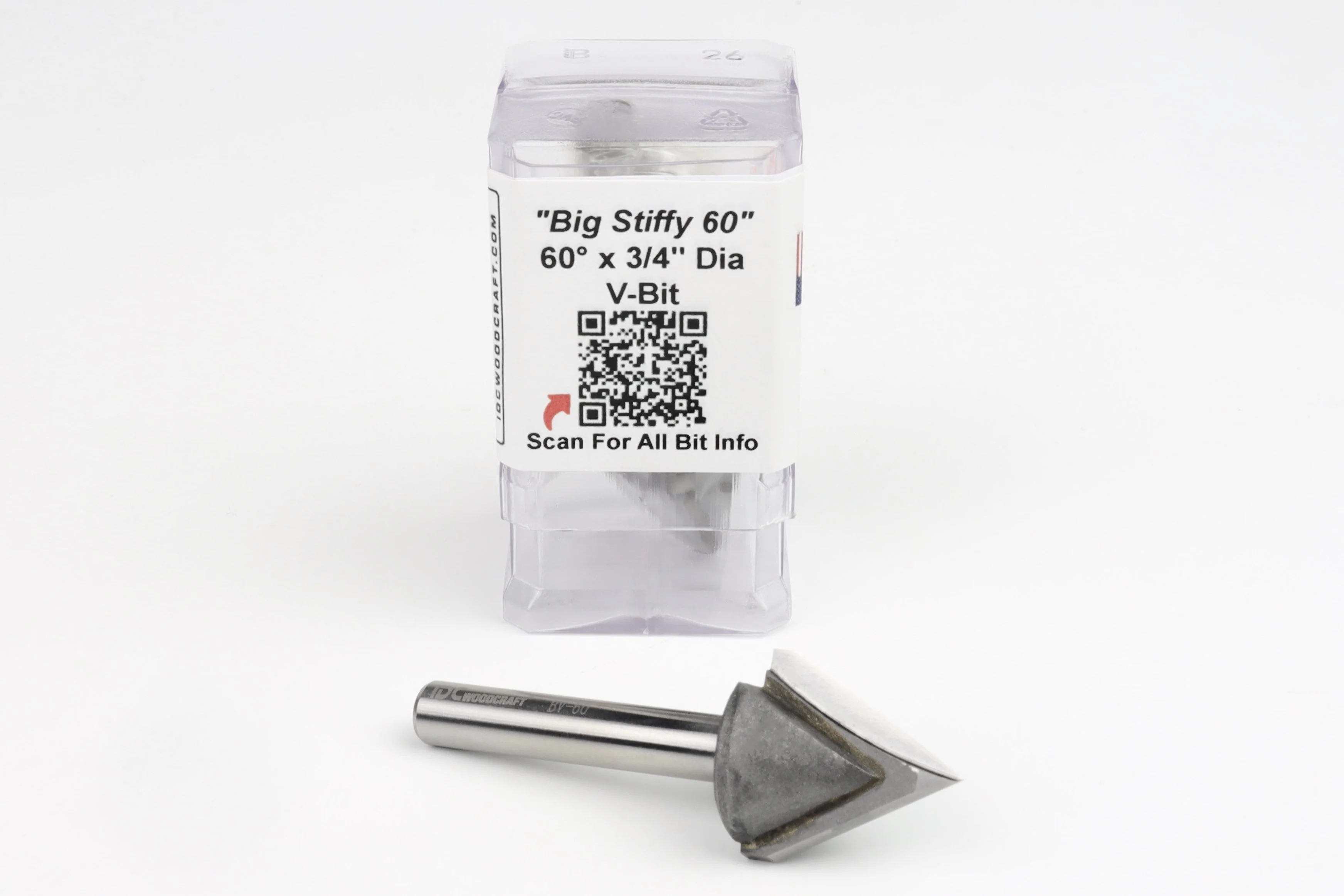 60 Degree V Grooving Bit for CNC Routers, 1/4 Shank - Image 2