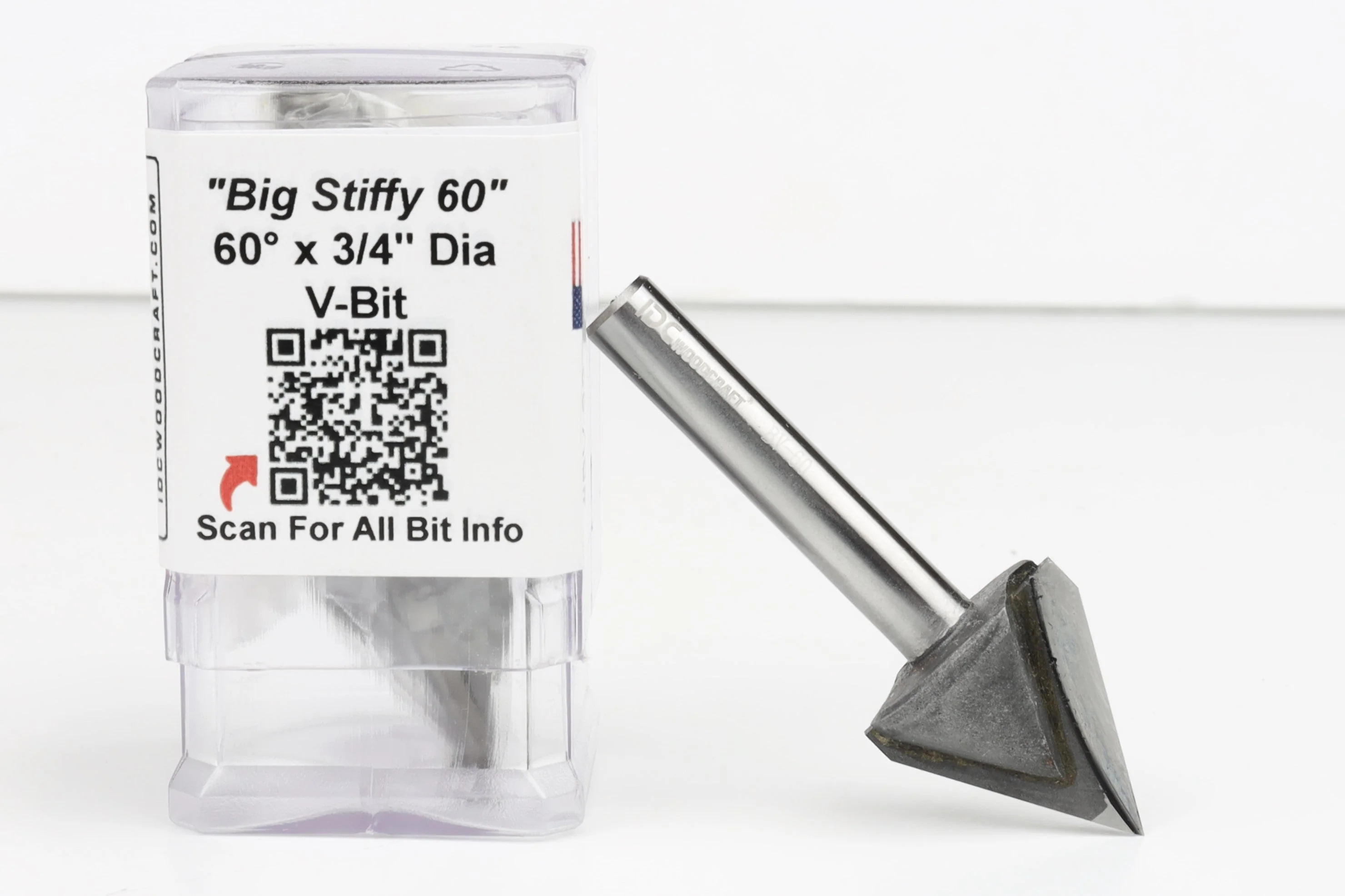 60 Degree V Grooving Bit for CNC Routers, 1/4 Shank - Image 3