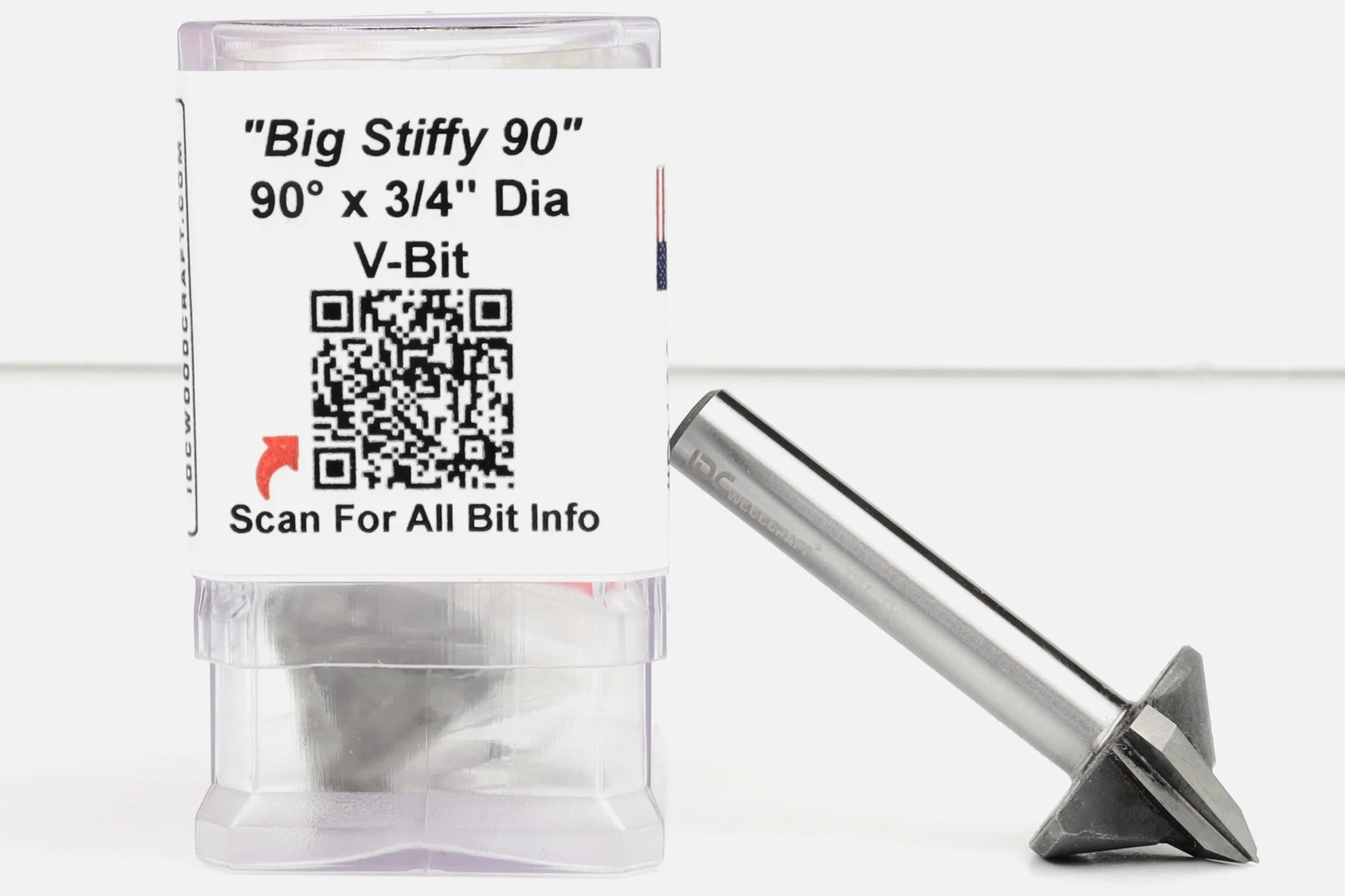 90 Degree V Grooving Bit for CNC Routers, 1/4 Shank - Image 3
