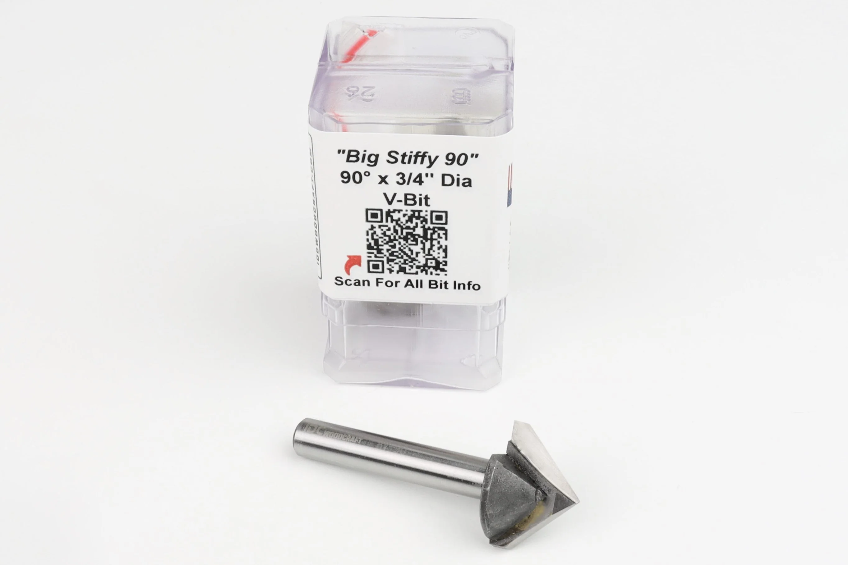 90 Degree V Grooving Bit for CNC Routers, 1/4 Shank - Image 4