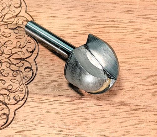 'Big Balls' 1" Ball Nose Rounding Bit, 1/2" Radius, 1/4 Shank - Image 6
