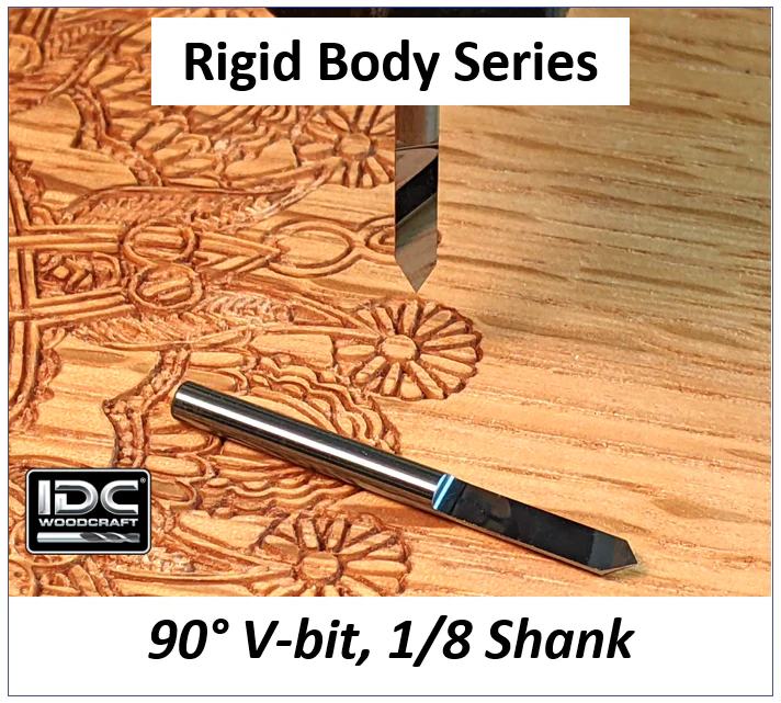 Deluxe 1/8 Shank 90 Degree Engraving V-Bit for CNC Routers - Image 2
