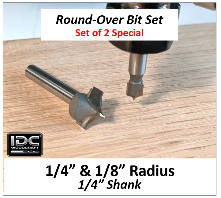 Edge Rounding Bit Set 1/4 & 1/8 Radius Pointed Tip 1/4 Shank For CNC Routers - Image 3