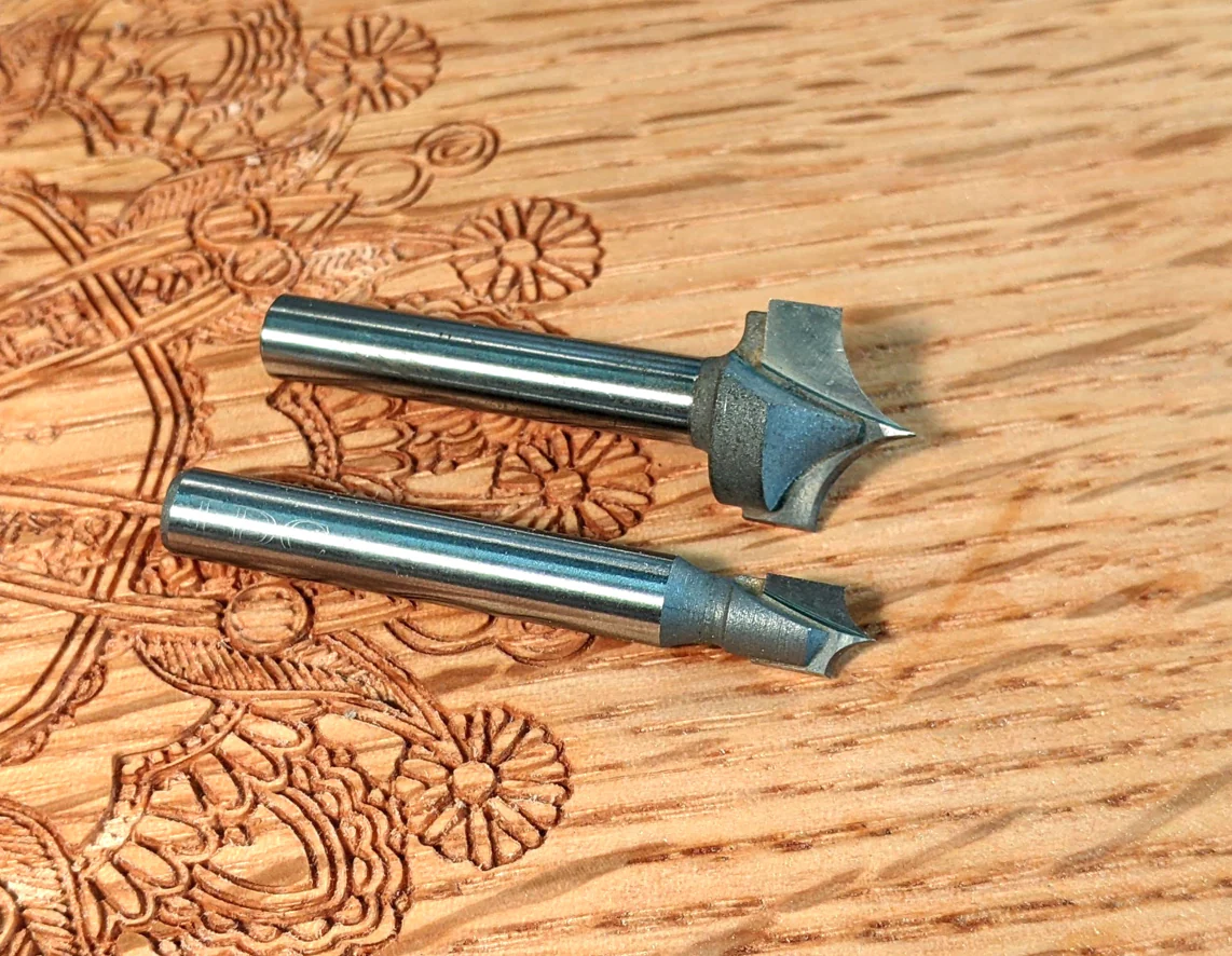 Edge Rounding Bit Set 1/4 & 1/8 Radius Pointed Tip 1/4 Shank For CNC Routers - Image 4