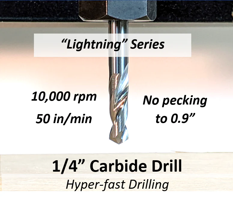 Extreme-Performance 1/4" Drill Bit for CNC Routers, 1/4" Shank - Image 5