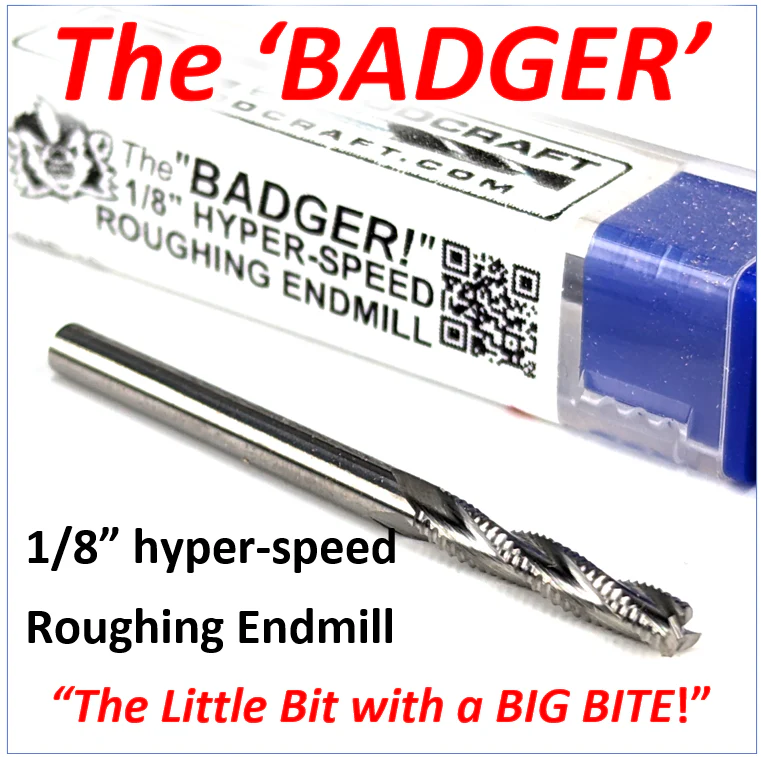 The "BADGER" 1/8 High-Speed Roughing CNC Router Bit, 1/8 Shank - Image 3