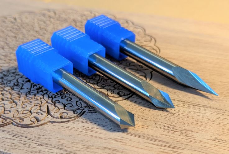 Ultra-Clean Cuts, 30, 60 & 90 Degree V-Bit Set For CNC Routers, 1/4 Shank - Image 2