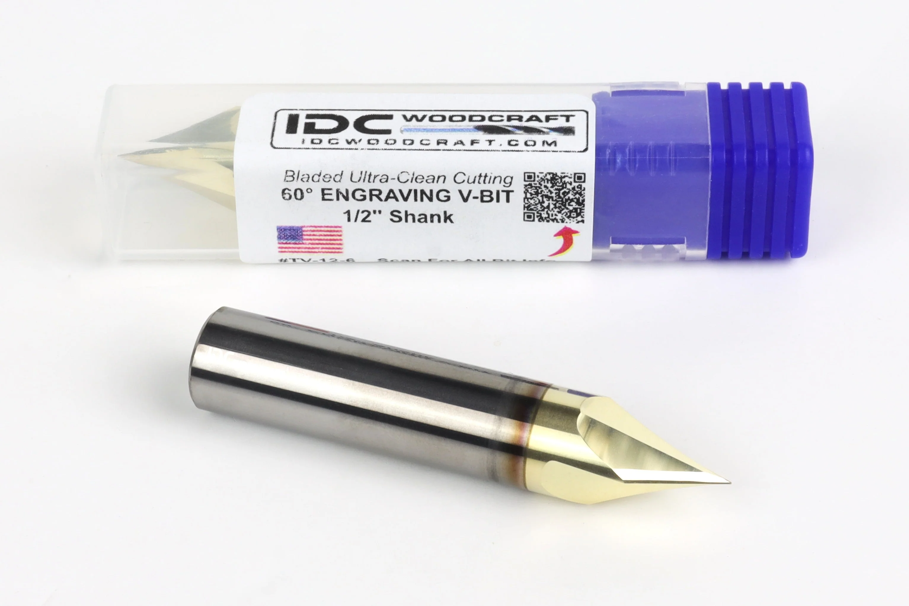Ultra-Clean Cutting 60 Degree V-bit for CNC Routers, 1/2" Shank - Image 2
