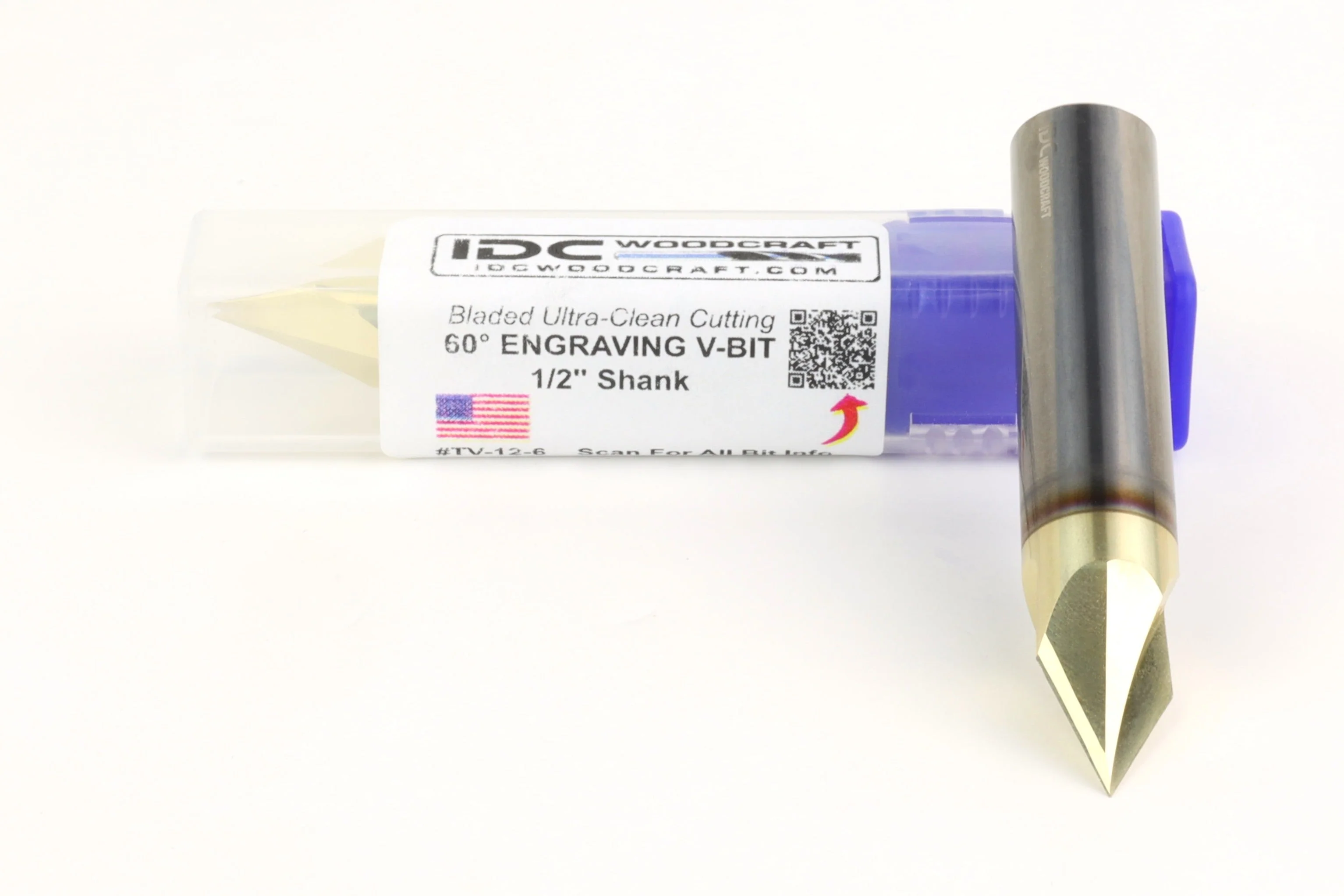Ultra-Clean Cutting 60 Degree V-bit for CNC Routers, 1/2" Shank - Image 3