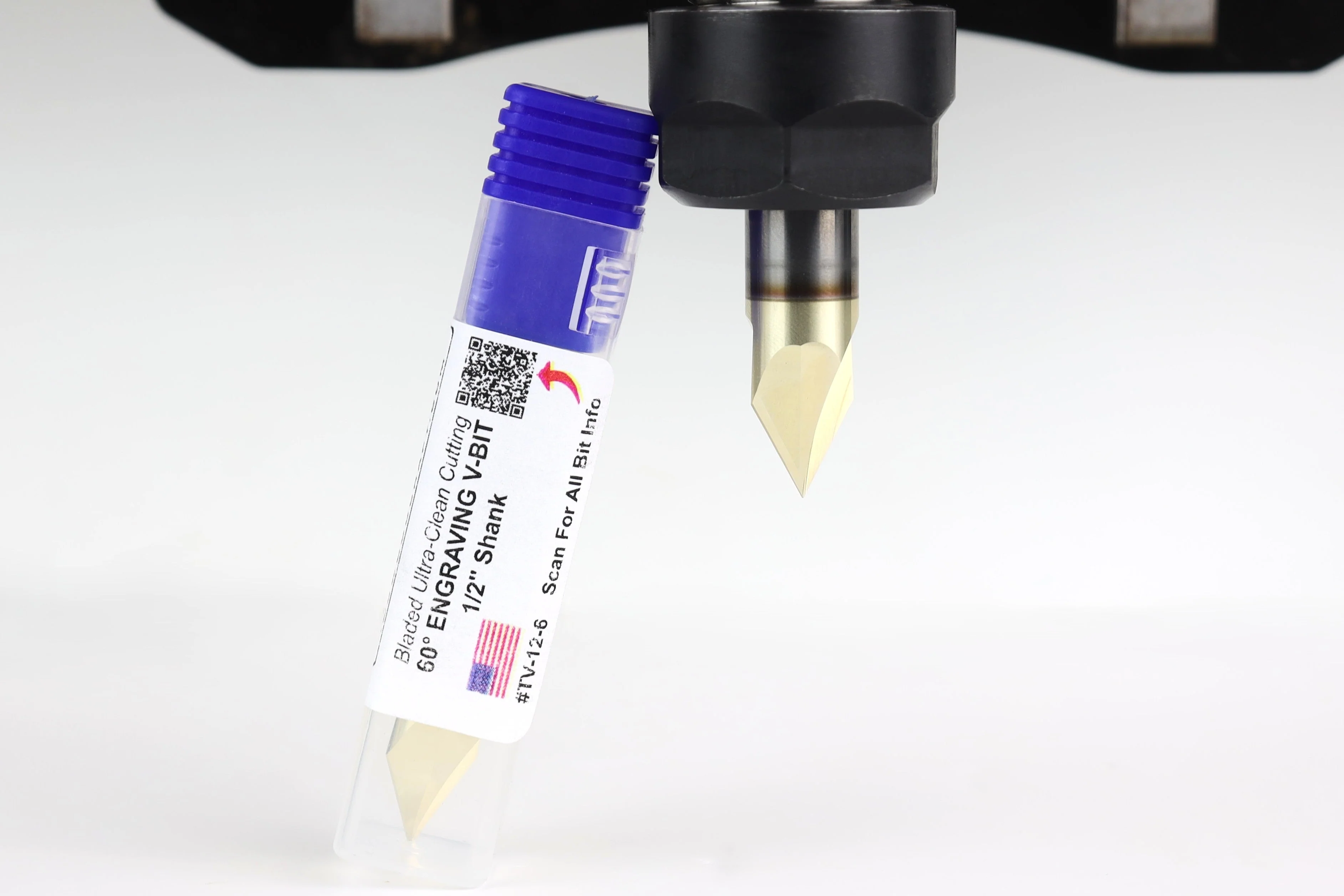 Ultra-Clean Cutting 60 Degree V-bit for CNC Routers, 1/2" Shank - Image 4