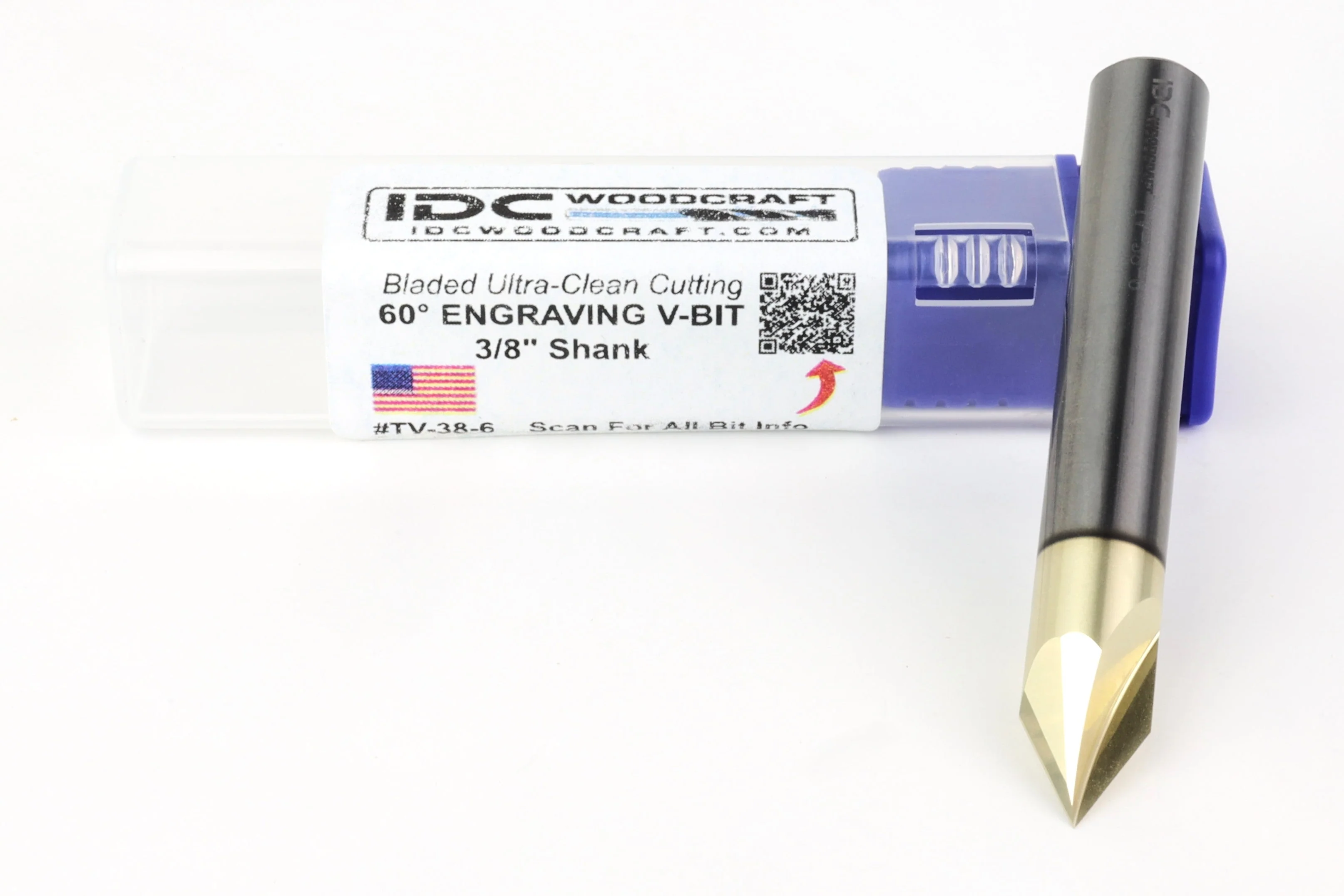 Ultra-Clean Cutting 60 Degree V-bit for CNC Routers, 3/8" Shank - Image 3