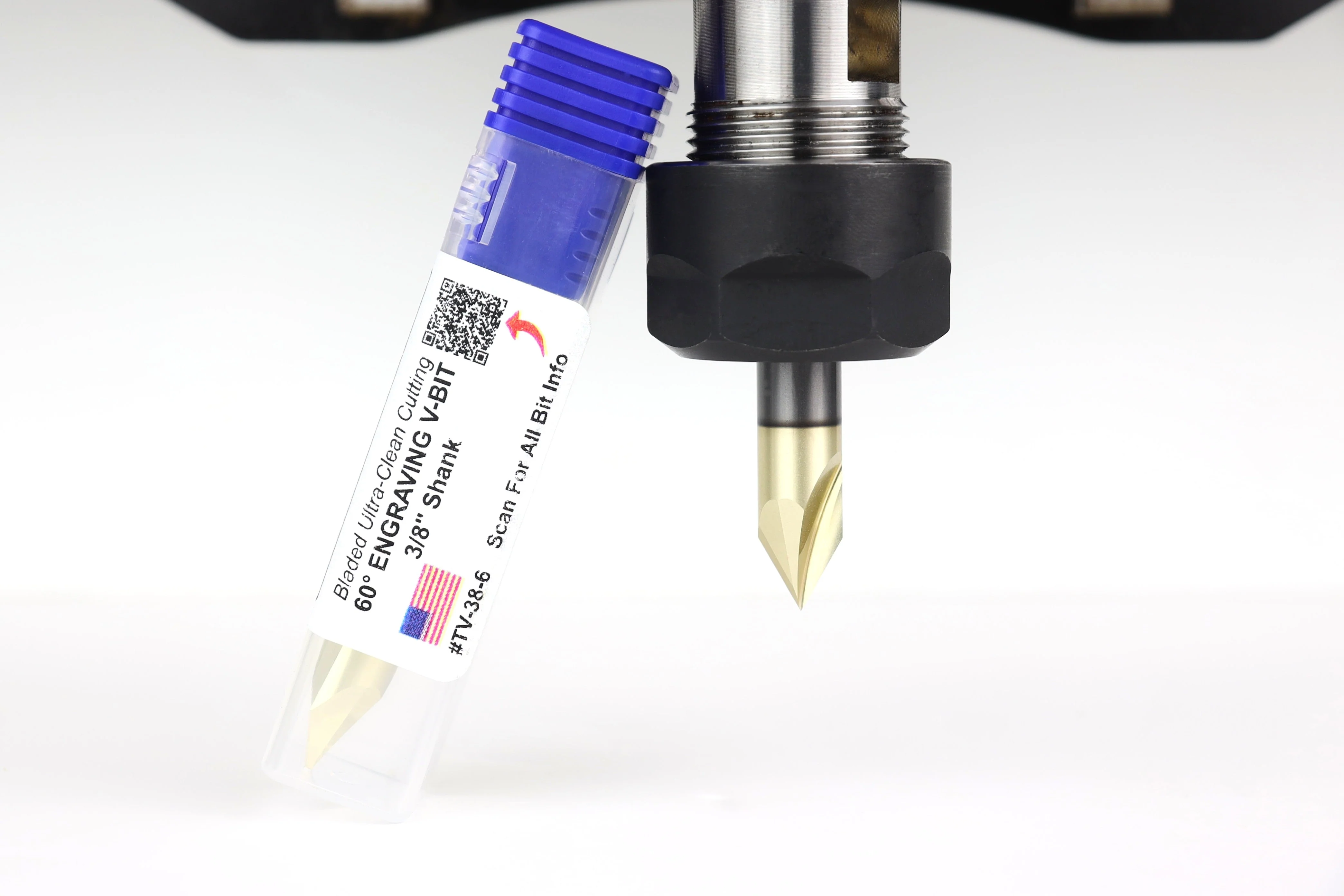 Ultra-Clean Cutting 60 Degree V-bit for CNC Routers, 3/8" Shank - Image 5