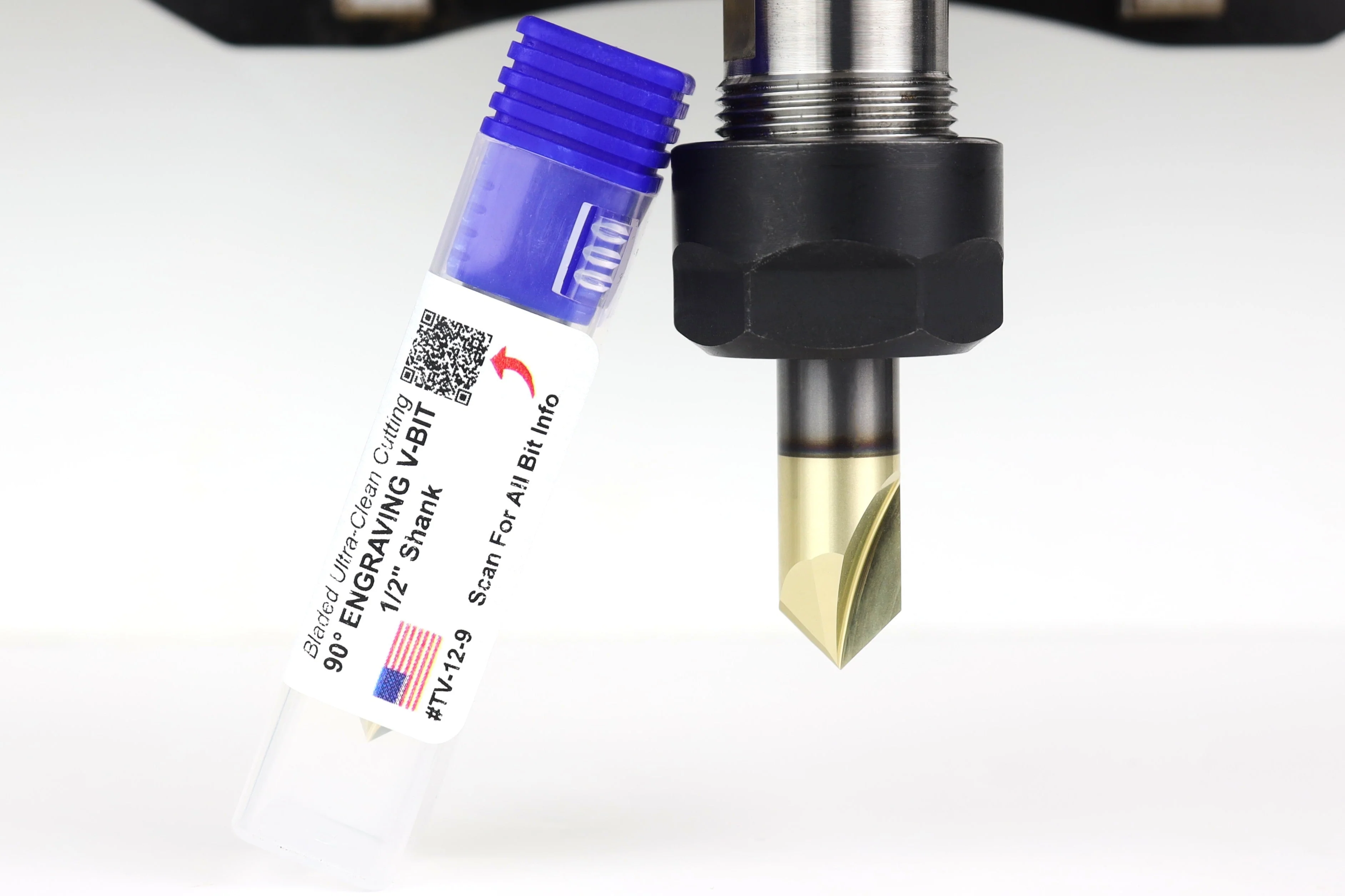 Ultra-Clean Cutting 90 Degree V-bit for CNC Routers, 1/2" Shank - Image 4