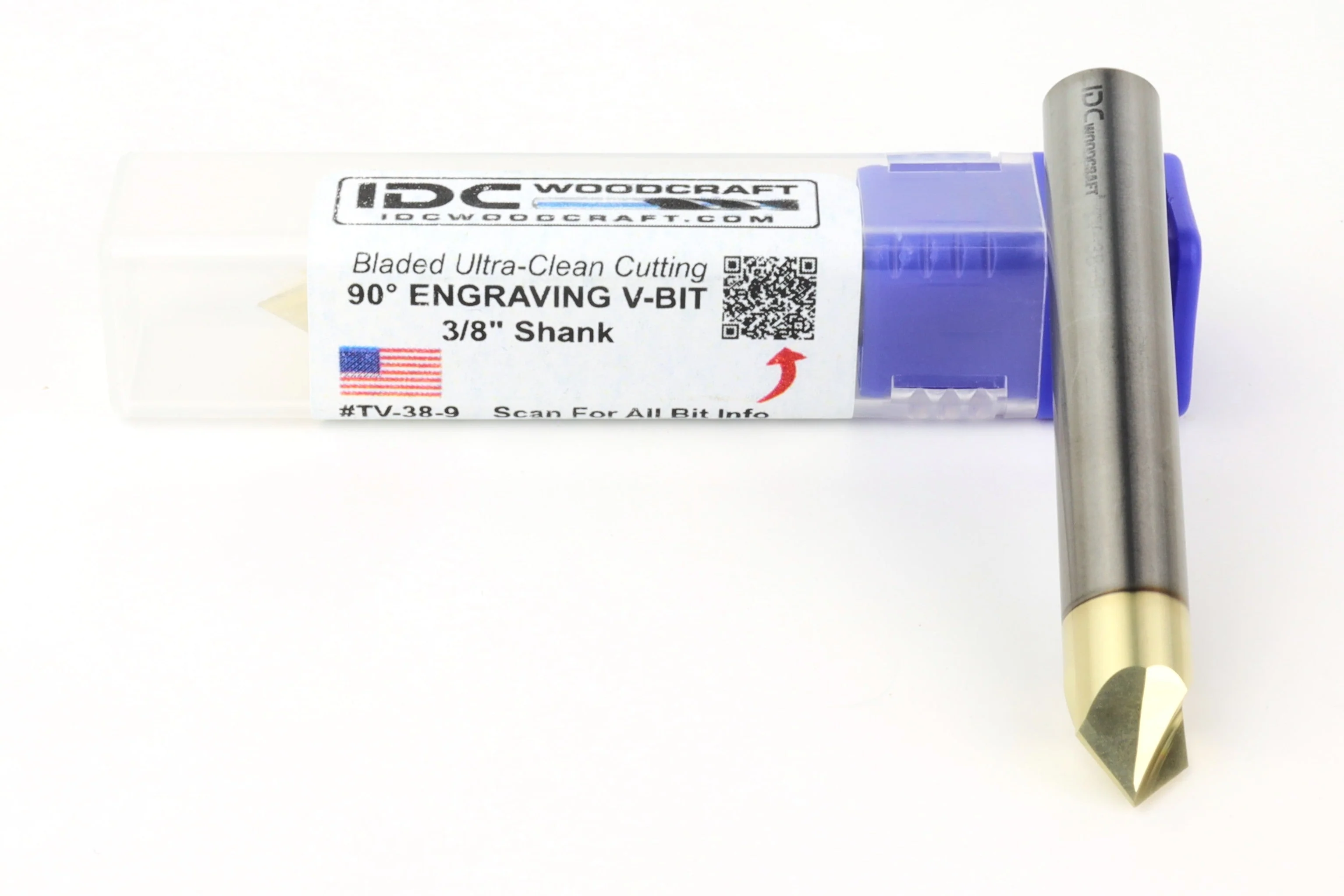 Ultra-Clean Cutting 90 Degree V-bit for CNC Routers, 3/8 Shank - Image 3