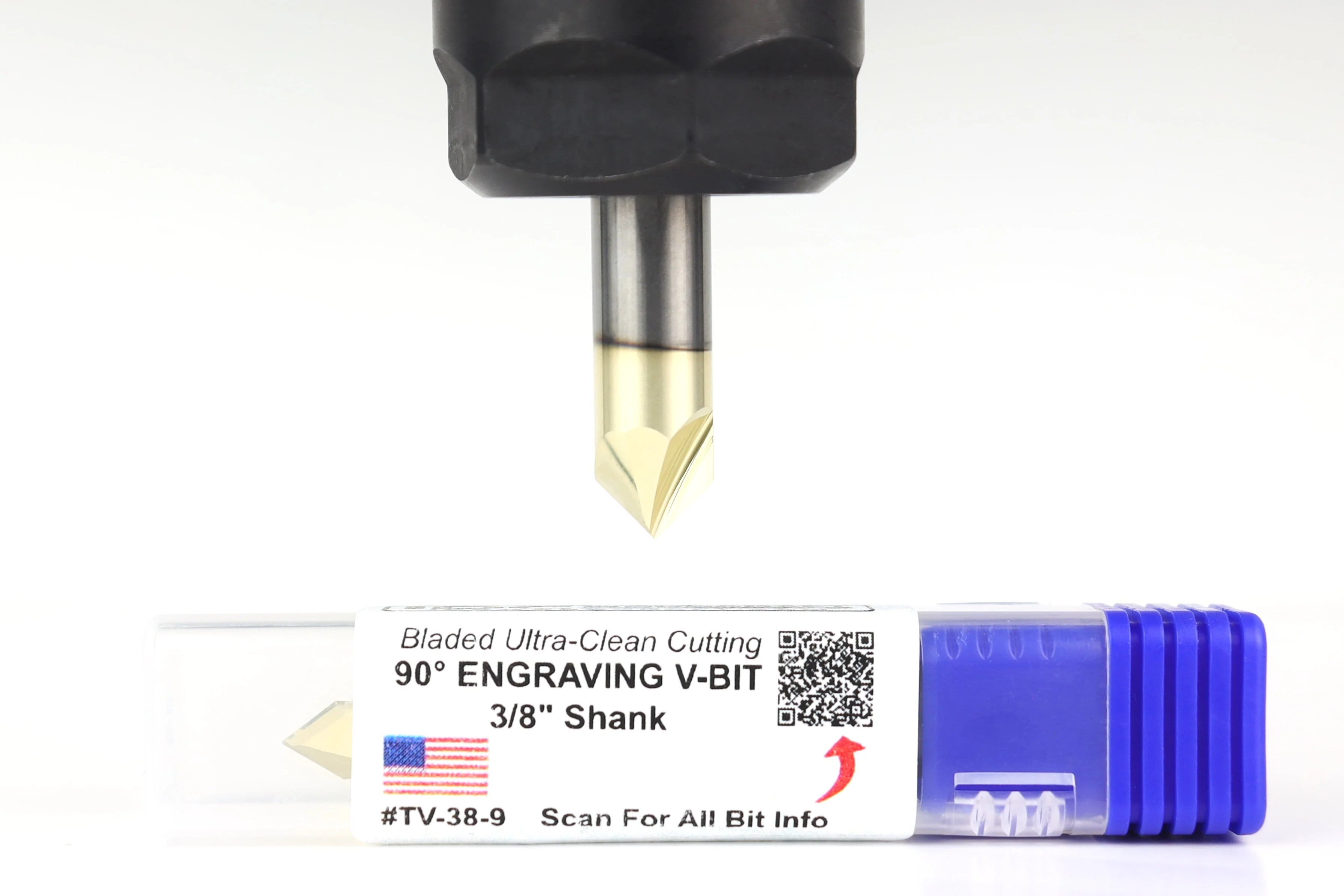 Ultra-Clean Cutting 90 Degree V-bit for CNC Routers, 3/8 Shank - Image 5