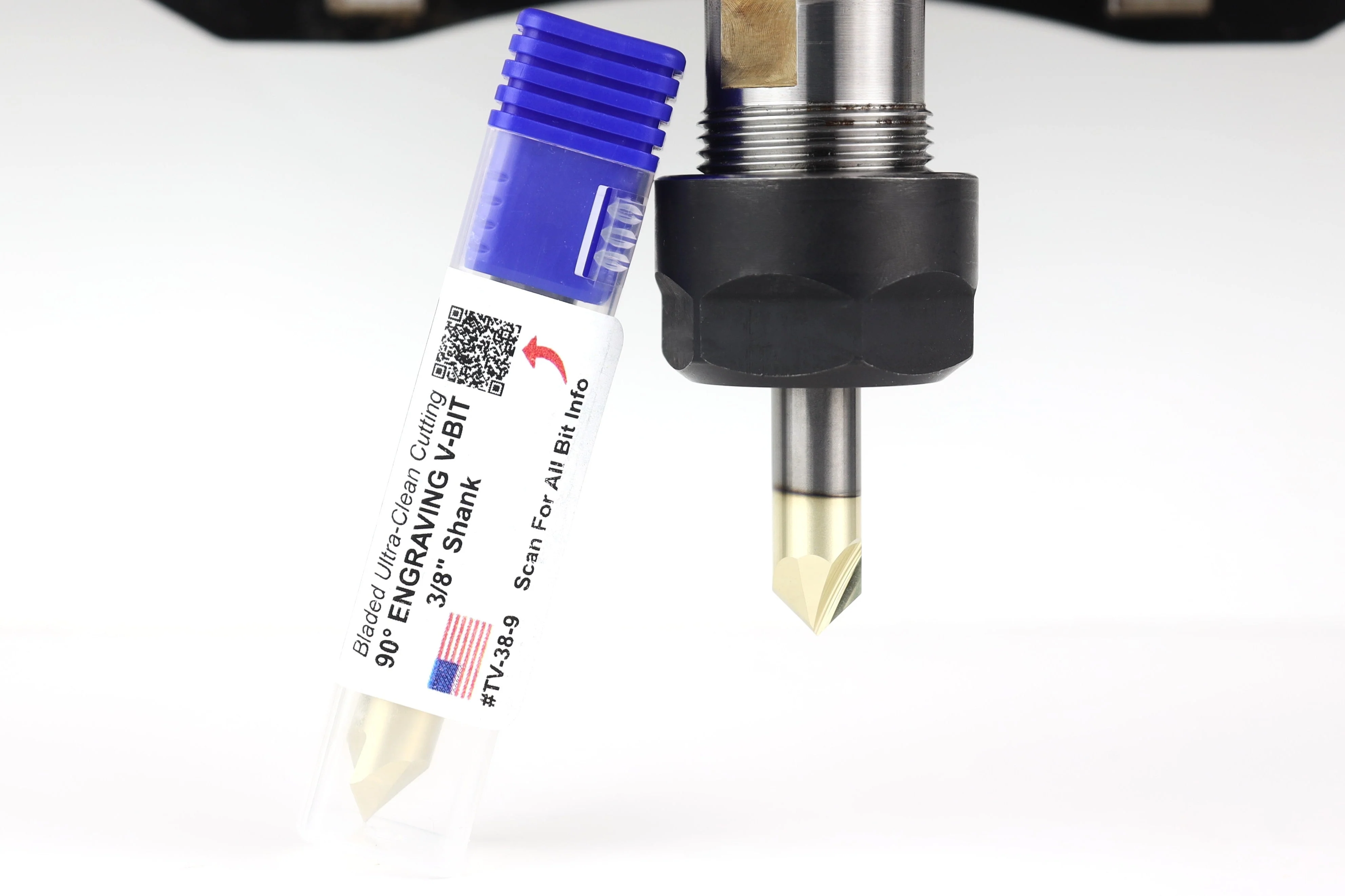Ultra-Clean Cutting 90 Degree V-bit for CNC Routers, 3/8 Shank - Image 6
